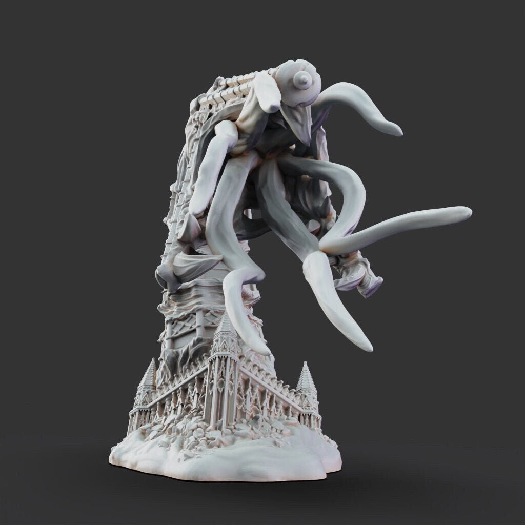 Giant ninja mimic miniature for tabletop gaming, hidden and revealed version - printed obsession
