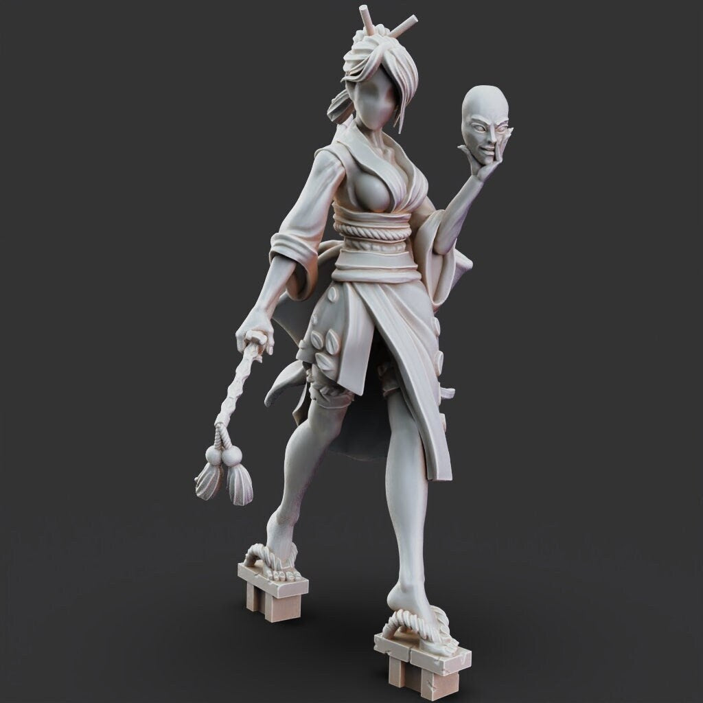 Changeling Ninja Miniature - Tabletop Gaming - Ninjas vs Mimics by Printed Obsession