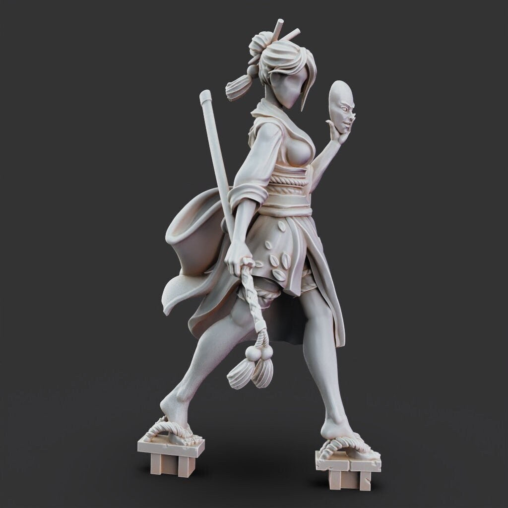 Changeling Ninja Miniature - Tabletop Gaming - Ninjas vs Mimics by Printed Obsession