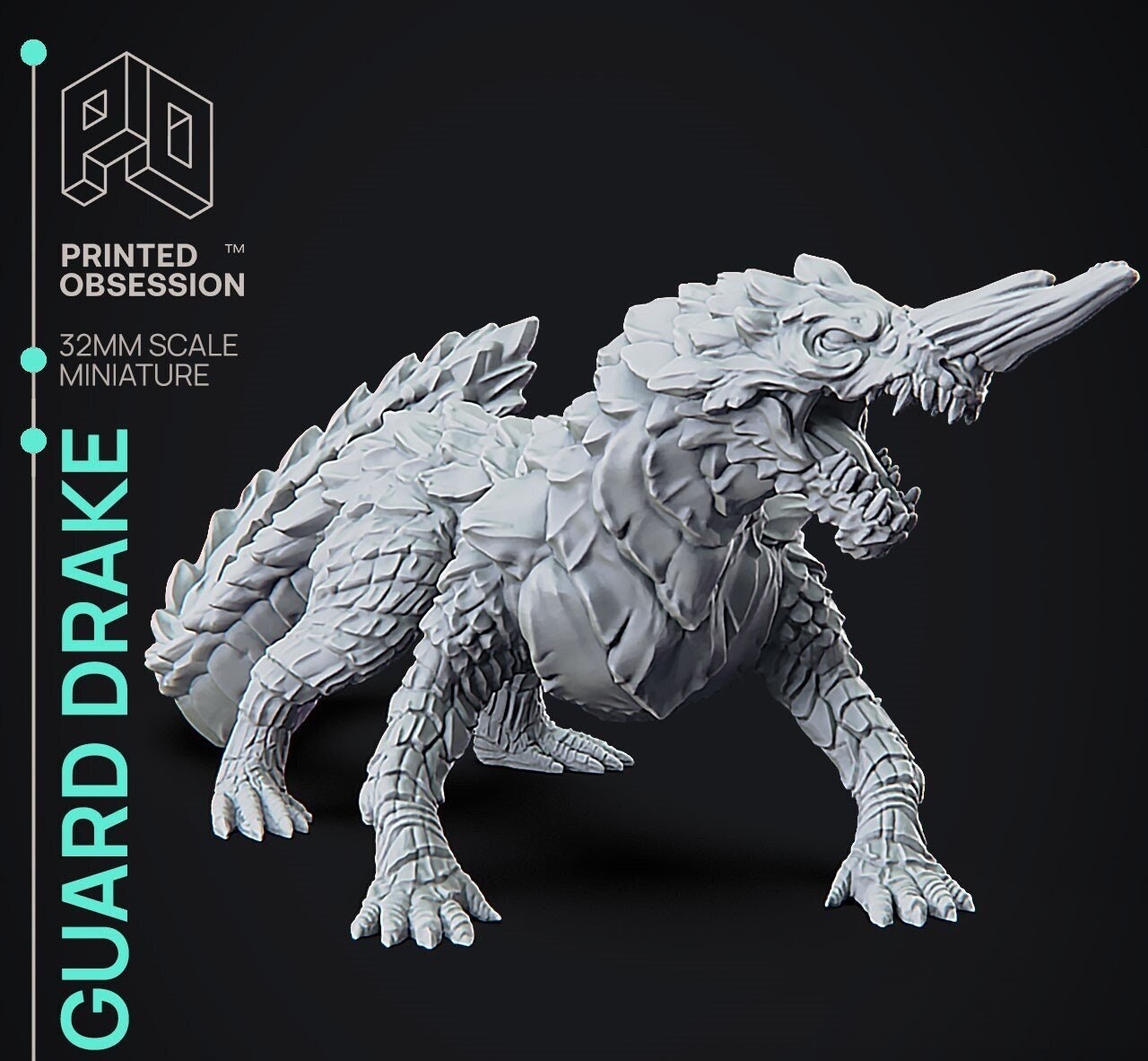 Guard Drake - Monsters of the Universe - Miniature - Tabletop Gaming - By Printed Obsession