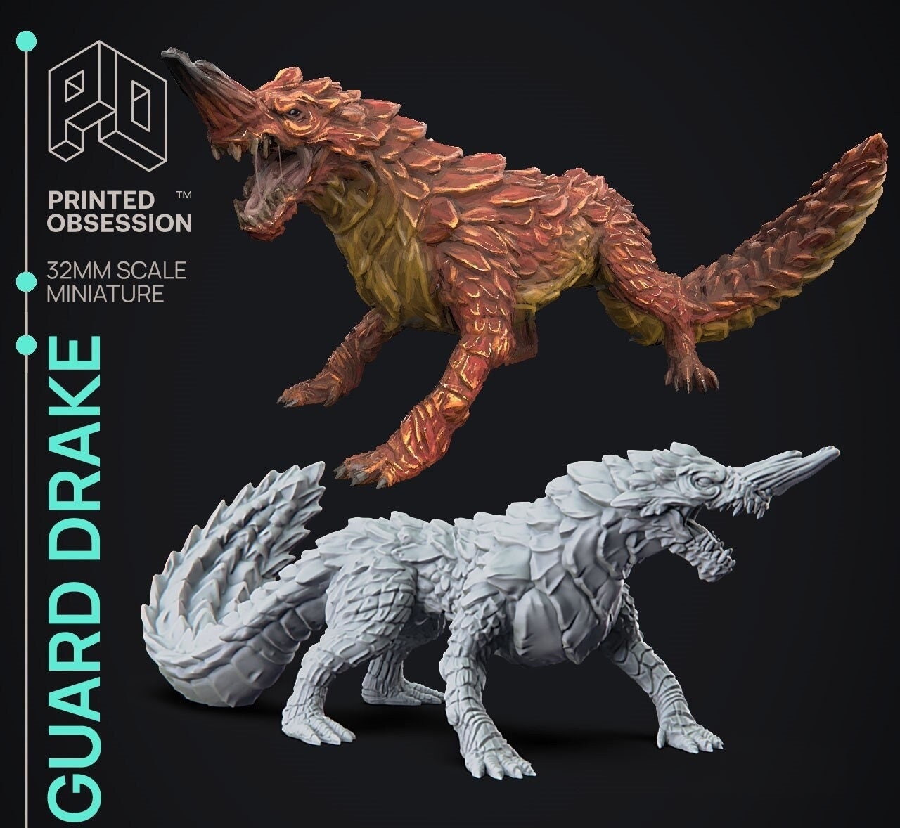 Guard Drake - Monsters of the Universe - Miniature - Tabletop Gaming - By Printed Obsession