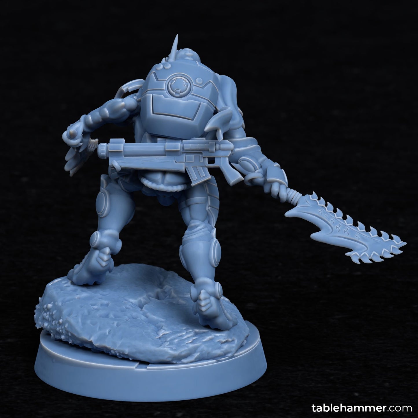 a toy figurine of a robot holding a sword