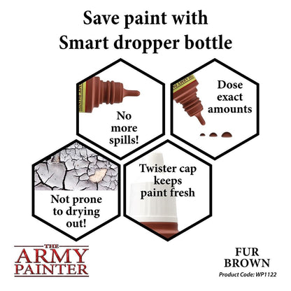 Fur Brown Acrylic Paint WP1122 - Army Painter - Craft supplies -  18ml bottle - Includes mixing ball