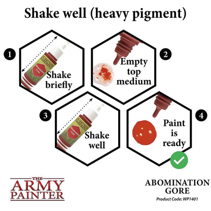 Abomination gore acrylic paint wp1401 - army painter - craft supplies -  18ml bottle - includes mixing ball