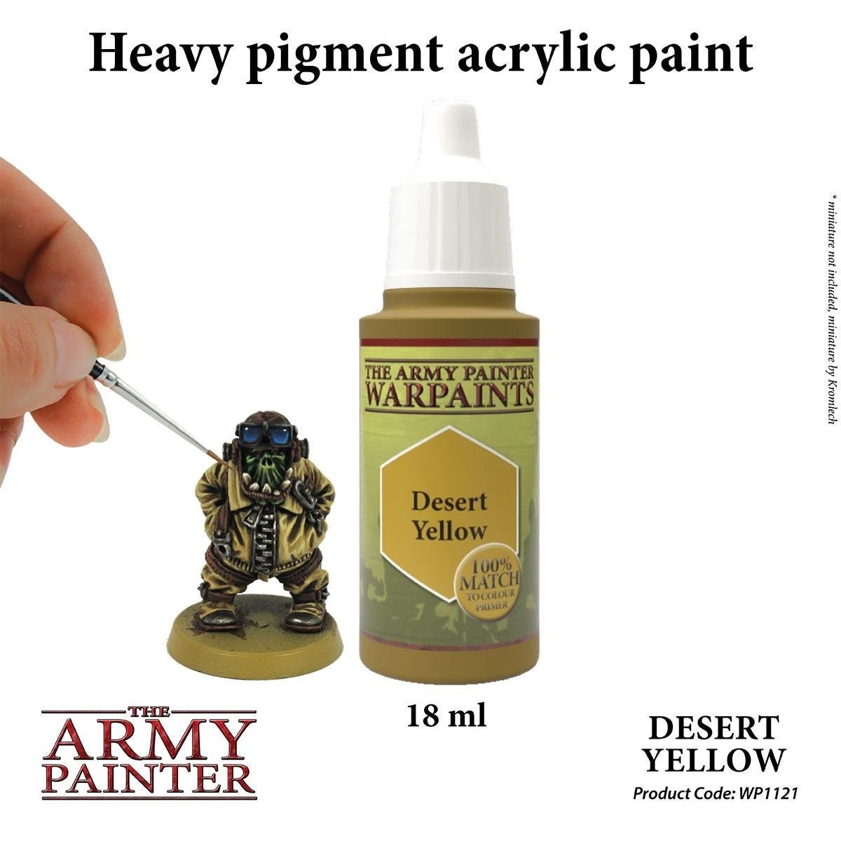 Desert yellow acrylic paint wp1121 - army painter - craft supplies -  18ml bottle - includes mixing ball