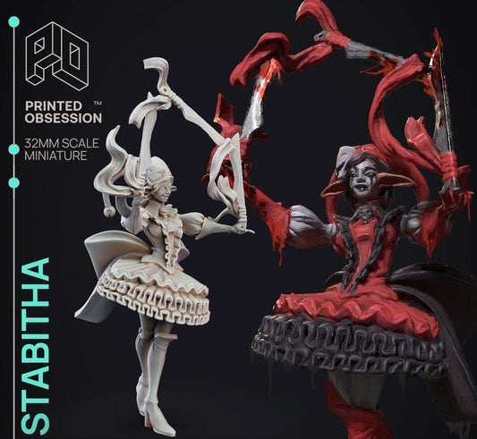 Stabitha - freakshow cirkus - miniature - tabletop gaming - by printed obsession