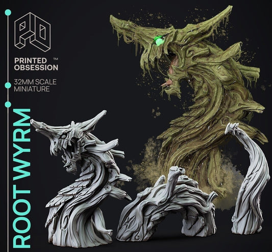 Root Wyrm - Feywild vs Shadowfell - Miniature - Tabletop Gaming - By Printed Obsession