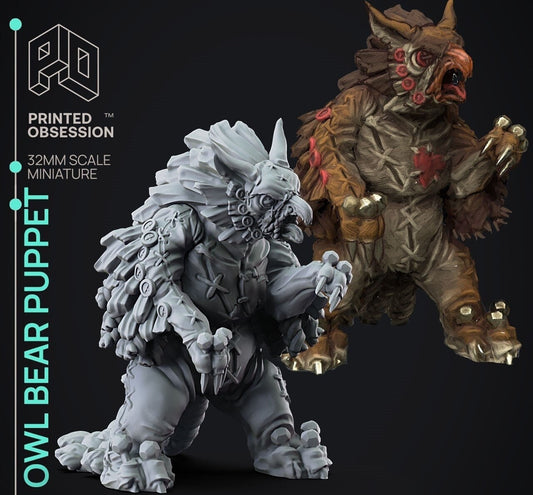 Owlbear Puppet The Puppet Masters Apprentice - Tabletop Gaming by Printed Obsession