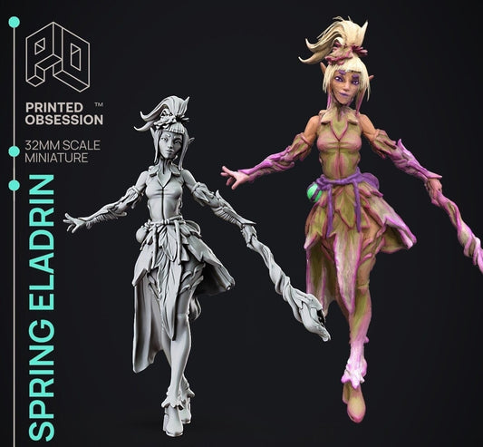 Spring Eladrin - Feywild vs Shadowfell - Miniature - Tabletop Gaming - By Printed Obsession