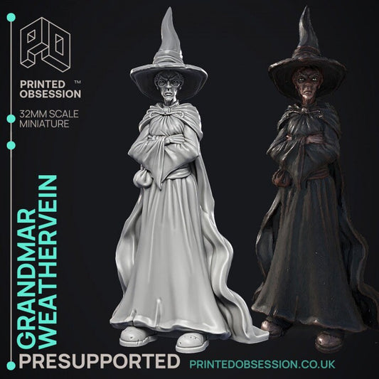 two wizard figurines with a black background