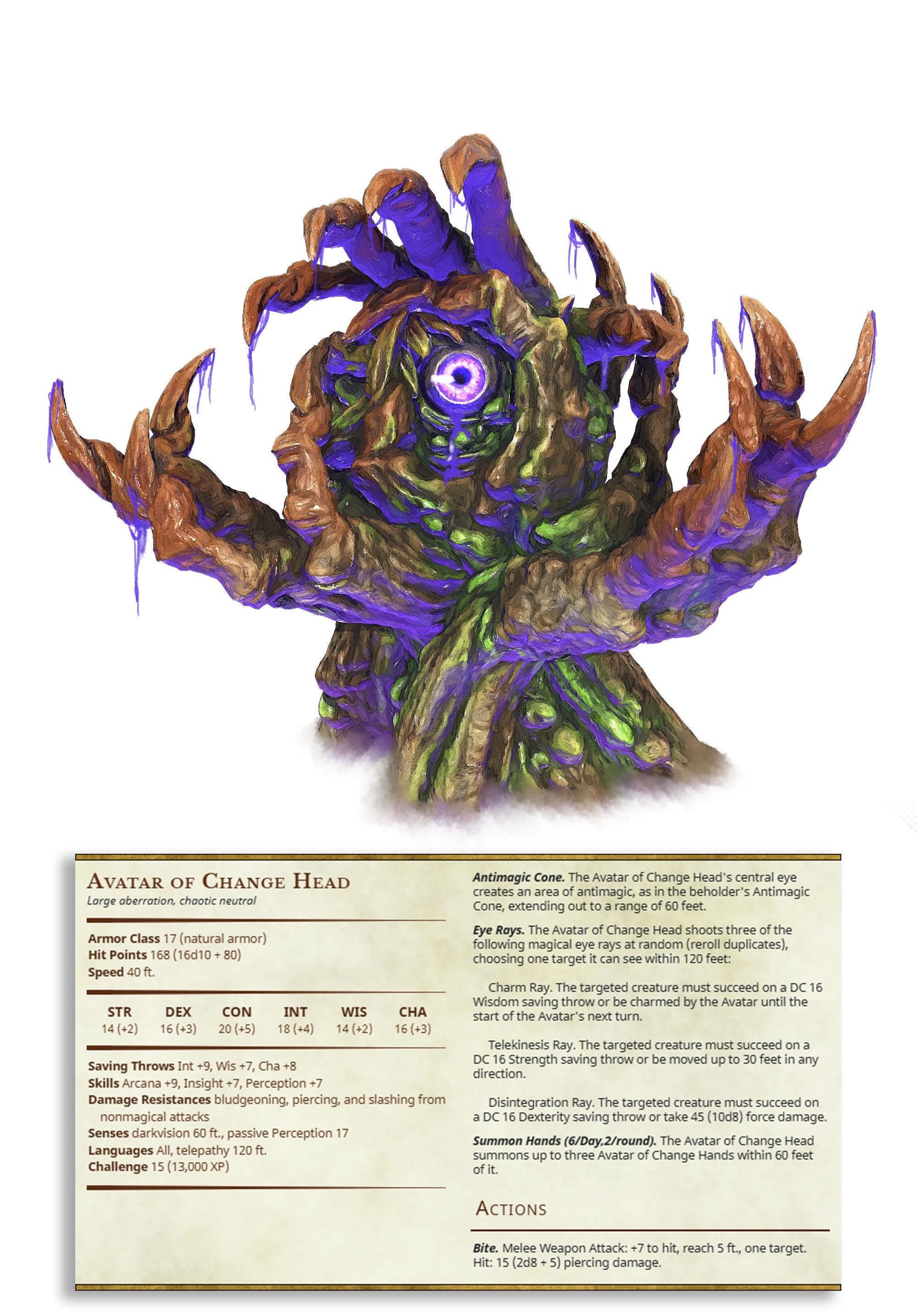 a close up of a fake tree with eyes